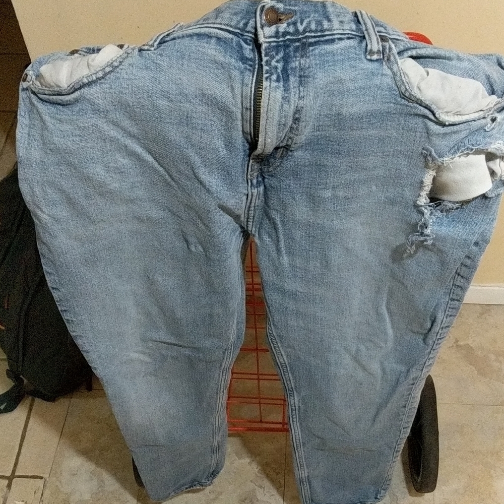 Distressed Light Blue Jeans